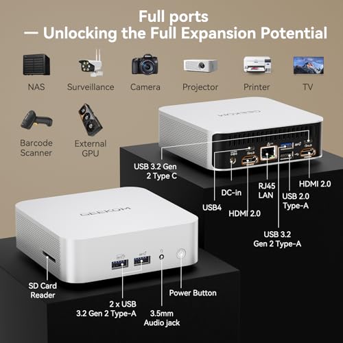 Image of GEEKOM 2026 Creator Mini PC A7 with AMD Ryzen 5 7545U Windows 11 Desktop 16GB DDR5 &500GB SSD(Expandable) Mini Computers for Office,8 Premium Quality Supports|USB4|8K|SD