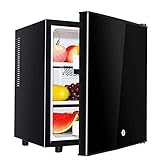 DGHJK Getränkekühler/Kleiner Weinkühlschrank, Mini-Kühlschrank mit kompakter Gefriertruhe, gefroren + gekühlt, Wohnzimmer, Minibar, elektrischer Weinkeller 40 Liter, Glastür