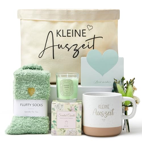 Xuniea Kleine Auszeit Geschenkkorb Frauen Wellness Geschenk,Salbeigrün