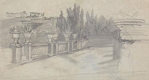 Poster Edward Lear Villa Torliana 58x90 cm reproduction d'art sur toile sans cadre