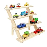 4 Tier Wooden Cupcake Display Stand, Wood Retail Countertop Display Shelves Rustic Party Risers Cake Stand Shelf Makeup Step Perfume Organizer for Spice Plant Dessert Craft Perfume (4 Tier Light Wood)