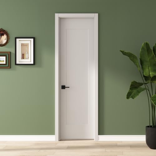 Image of BARNSMITH 24x84 in 1-Panel White Primed Molded Door Slab, Shaker Style Paintable Hollow Core Interior Door Panel, for Pocket, Swing, Sliding Door, Durable and Lightweight, No Assembly Required