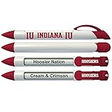 Greeting Pen Indiana University Hoosiers Rotating Message Pens - 4 Pack (8032) Officially Licensed Collegiate Product