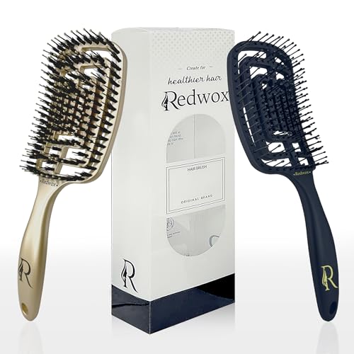 Redwox - Démêlez vos cheveux sans effort avec notre brosse démêlante magique - Ensemble de 2 brosses pour tous types de cheveux (bouclés, fins, épais, crépus) - Adieu les larmes de vos enfants