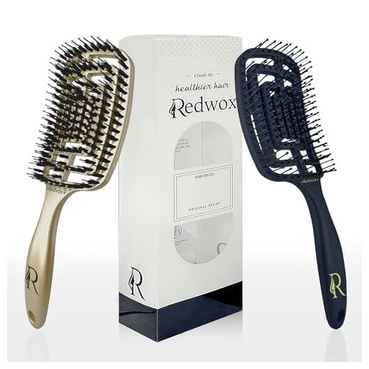 Redwox - Dos Cepillos de Cerdas de Jabalí y Nylon - Ideal para Desenredar Pelo Rizado, Grueso, Liso - Cepillo Desenredante Sin Tirones - Antitirones, Anti Frizz para Las Niñas y Mujeres