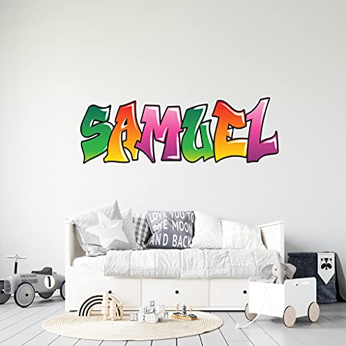 Vinilo decorativo personalizado graffiti nombre mini 15x4 pulg