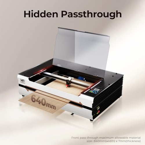 Monport Reno Pro 65W Desktop CO2 Laser Engraver&Cutter,16x24 Workbed Laser Engraving Machine with New Semi-Autofocus,Control Panel,2 Working Platforms,Z-axis Adjustable for Wood Acrylic Glass More... - Image 5