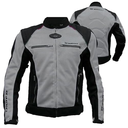PRO FUTURE Giacca Giubbotto Moto Estiva Traforata Impermeabile Smanicabile Giudici (M, GRIGIA)