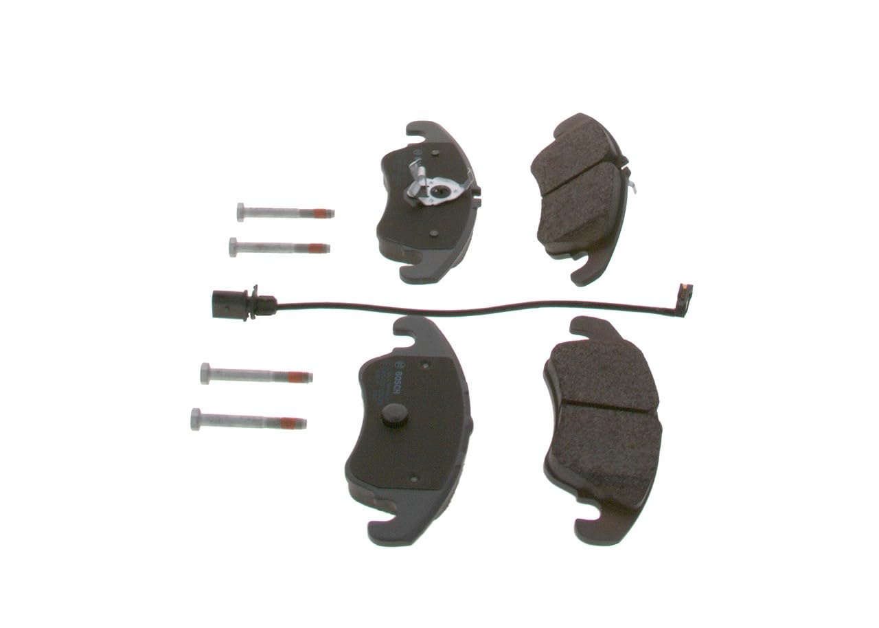 Bosch BP1112 - Pastiglie Freni Auto, Delantero - Calidad Bosch - Reducción de Ruido y Polvo - Certificación ECE-R90 - Sin Cobre - 1 Juego de 4 Pastillas - Con Accesorios