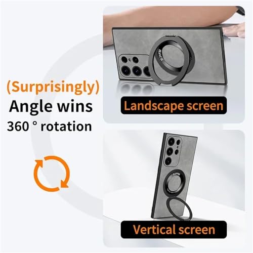 Coque rotative 360 Samsung S23 Plus cuir antichoc compatible MagSafe