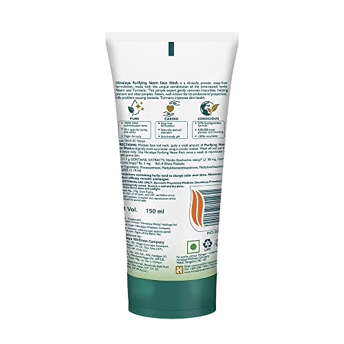 Image of Himalaya Herbals Purifying Neem Face Wash, 150ml (Pack of 2)