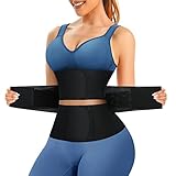 SUNACGO Waist Trainer for Women Workout Waist Cincher Trimmer 3 Segmented Underbust Corset Tummy Con