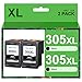 Produktbild HALLOLUX 305XL Druckerpatronen Schwarz Kompatibel für HP 305 Schwarz mit Deskjet 2820e Patronen 2700 2710 2720e 2724 4120 4120e 4110 4110e Envy 6000 6020e 6032 6032e 6400 6420 6420e 6432 (2er-Pack)
