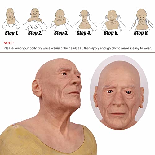 RTIA Máscara facial de silicone para idosos, crossdresser realista, máscara macia para cosplay de tr