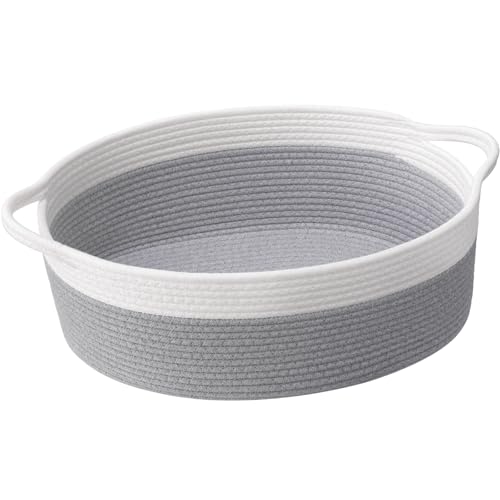 Image of Goodpick Medium Woven Rope Gift Basket Empty, 13.6 inchx 10 inchx 6 inch, Grey