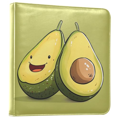 JIPONI Cartoon Cute Avocados Large Photo Album, DIY Leather Cover Scrapbook Albums for 4x6 5x7 6x8 Pictures, Self Adhesive Memory Book for Wedding, Baby, Family