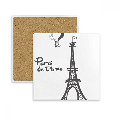 Silhouette Paris Coaster Pierre Absorbante Dessous de Verre Tour Eiffel Multicolore - 2