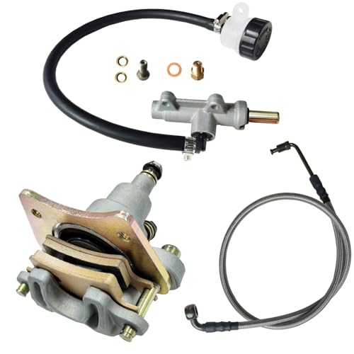 Vanlison Rear Brake Caliper & Master Cylinder & Brake Hose Line Compatible with Polaris Sportsman 400 450 2003-2007 Sportsman 500 2003-2009 Sportsman 600 700 800 OEM # 1910631 1910690 1910301 1910766