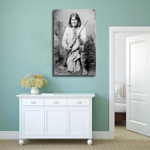Portrait de Geronimo 1886 impression sur toile déco 30x45 cm