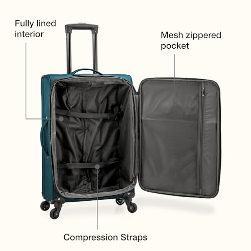 U.S. Traveler Anzio Softside Expandable Luggage with Spinner Wheels, Teal, 26-Inch Medium by U.S. Traveler - Image 9