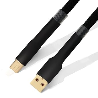 Monosaudio Audiophile USB 4N 99.998% OFC Pure Copper 24K Gold Plated USB2.0 A to B Cable - Fast Transfer HiFi for DAC, Printer, Amplifiers, Speakers, Audio 0.5M/1.6Ft