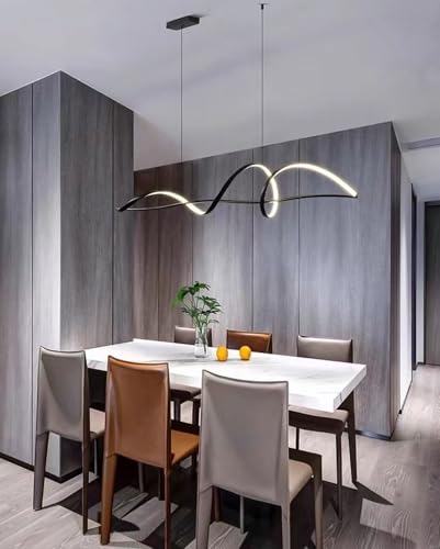 Lampe Suspendue LED 160cm Noire Variable avec Télécommande pour Table à Manger - 5