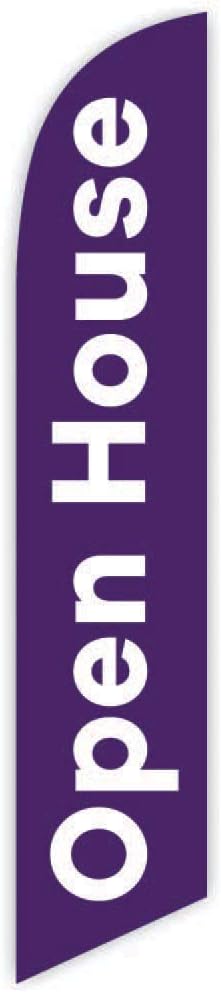 Open House (Purple) Advertising Feather Flag 12ft - Replacement Flag Only (without Poleset)