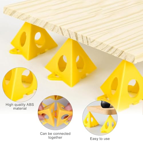 40 Stück Maler Pyramidenständer, Kunststoff Kegel Malständer Farbständer Klein, Pyramiden Stands Gelber Kegel Ständer Farbständer, für Leinwände Paint Pad Mini-Kegel-Farbständer für Einen Farbauftrag