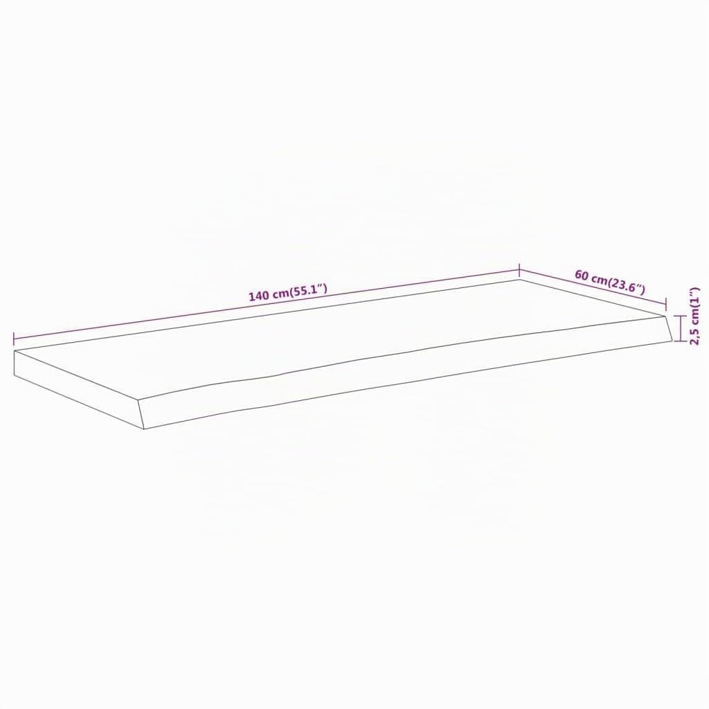 vidaXL Comptoir de Salle de Bain 140x60x2,5 cm rectangulaire Acacia, comptoir en Bois, Dessus de Vasque de Salle de Bain, comptoir de Vasque de Salle de Bain