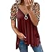 Fannyfuny Oberteile Damen Lang,Oberteil Damen T-Shirt Kurzarm Elegant Sommer Tee Tops Damen Sommer-Kurzarm-Oberteile Tunika Blusen Tees Lose Sommerbluse Tuniken T-Shirt Damen Sommer Oberteile