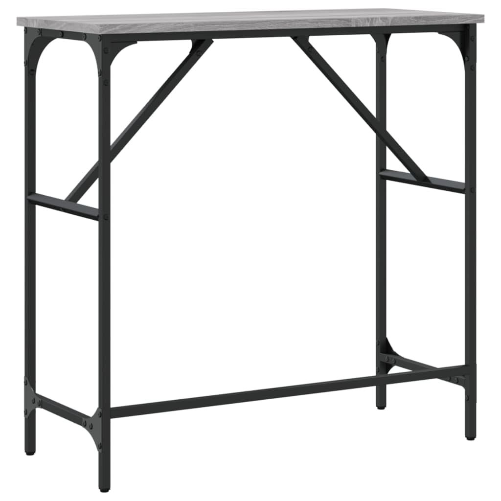 Tavolino Alto E Stretto Tavolino Soggiorno Moderno Tavolino Basso Da Salotto Salotto Da Giardino Esterno Tavolino Consolle Grigio Sonoma 75x32x75cm in Legno Multistrato per Sala Studio