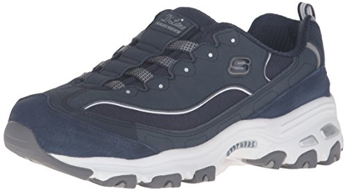 Skechers Sport Women's D'Lites Integrity Fashion Sneaker,Navy/White,8 M US