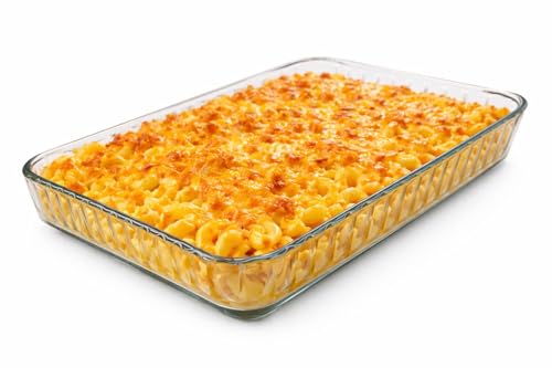 Ums 4-Qt (16 x 11 x 2) Glass Baking Dishes for Oven Glass Oven Pan & Tray Bakeware Borosilicate Glass Casserole Dish Cookware Microwave & Oven-Safe Clear Bakeware