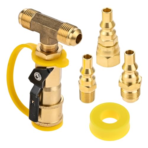 Tee Splitter Quick Disconnect Connect Fittings with 3/8' Male Flare