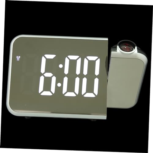 ULTECHNOVO 1 Juego Reloj Proyector Digital LED Multifuncional para Escritorio con Pantalla de Espejo Alarma Sin Batería para Dormitorio y Oficina
