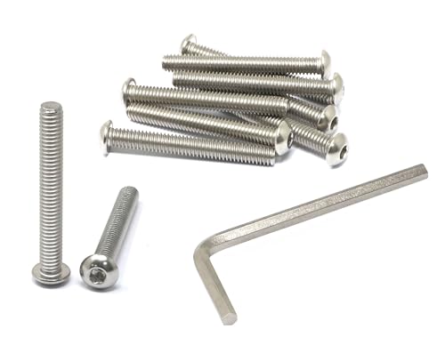 iexcell 10 Pcs 5/16-18 x 2-1/2" Stainless Steel 304 Hex Socket Button Head Cap Screw Bolts Kit