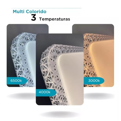 Plafon Led Efeito Cristal 40w Quadrado Sobrepor 40cm 3 Cores