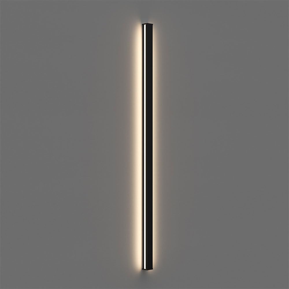 RXPVUXE Matte Black LED Linear Wall Sconce Modern Slender Rectangle Wall Lamp Up Down Bedroom Wall Light Hardwired, 3 Color Mode Indoor Metal Wall Lighting Fixture for Bedside Living Room
