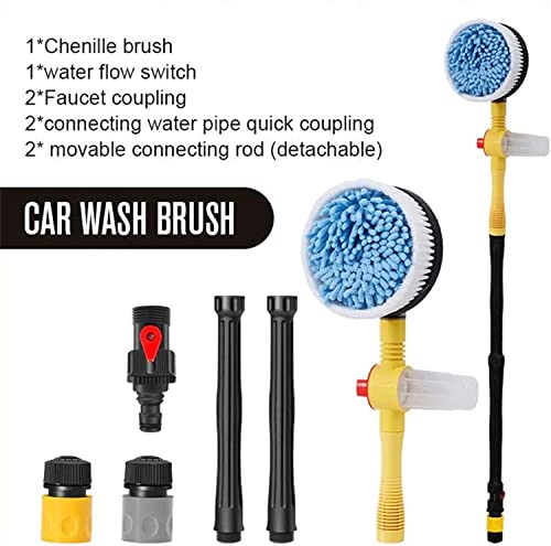 2023 New Auto Rotating Retractable Car Wash Brush, Car Wash Brush With Long Handle, 360° Spin Car Mop Automatically Foams Car Wash Kit, Removable Microfiber Car Cleaning Brush For Car Rv Truck Garden #TOP5