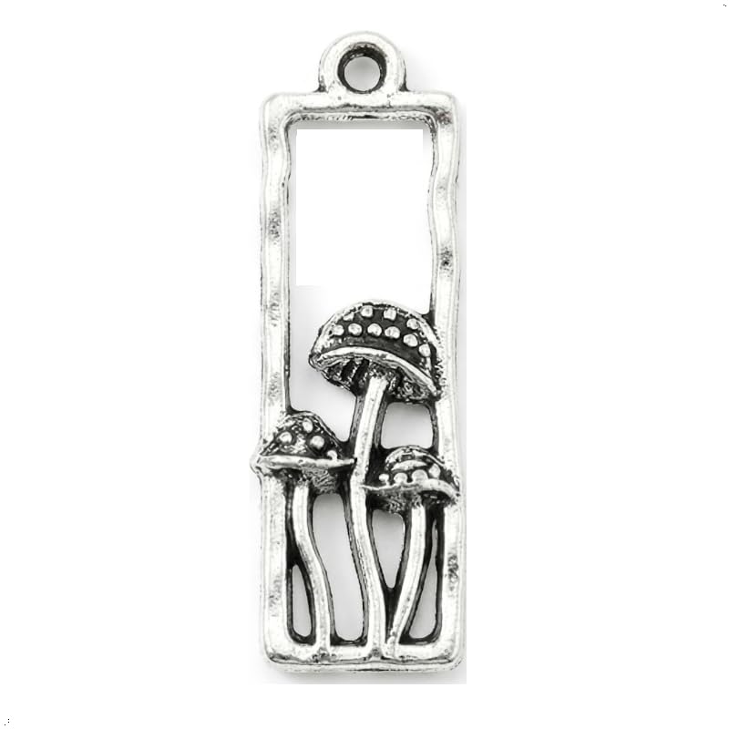 Hongo y vegetales de 8 x 27 mm en 7 abalorios de plata NS941 para bisutería diy