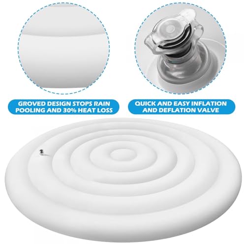 Couvercle de bain à remous gonflable thermique 140 cm isolant poussière - 6