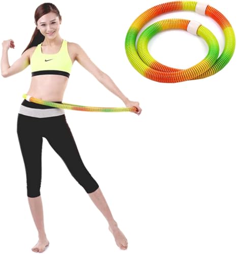 脂肪燃焼 筋トレ シェイプアップ 室内/公園用 男女兼用 フラフープ ダイエット ウェイト付き ベリー フィットネス PVCソフトスプリングフープ 折りたたみ式 ポータブル 静音設計 フラサークル