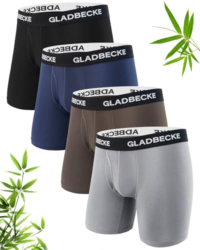 Calzoncillos bóxer de bambú Gladbecke para hombre pack de 4 calzoncillos largos en tallas M a XXL