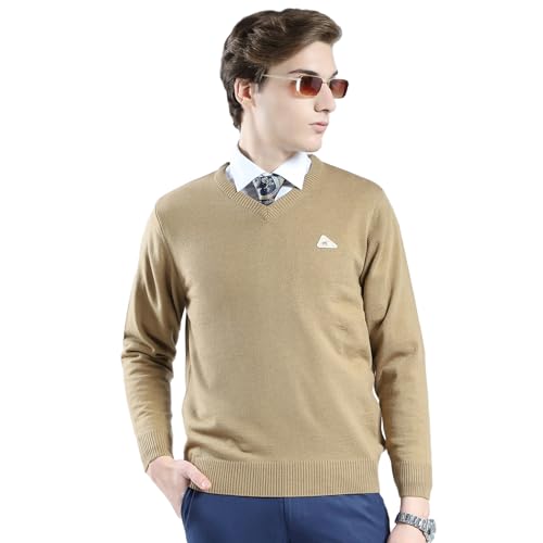 Image of Monte Carlo Men's Regular Fit Pullover | Solid V Neck Style | Full Sleeves Pull On | Warm & Stylish Winter Fashion Sweater | Winter Sweater for Men's