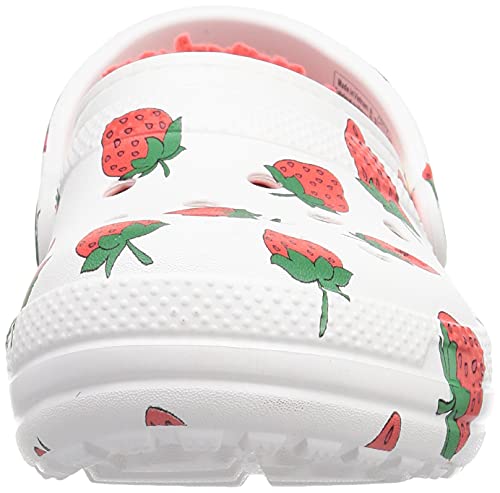 Crocs Classic Lined Clog - Seasonal Graphics White Strawberry Men's 6, Women's 8 Medium #TOP1