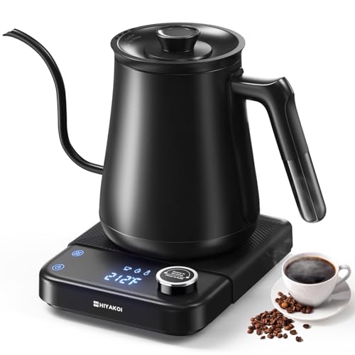 Electric Kettle, HIYAKOI Gooseneck Electric Kettle with Temperature Control, Pour