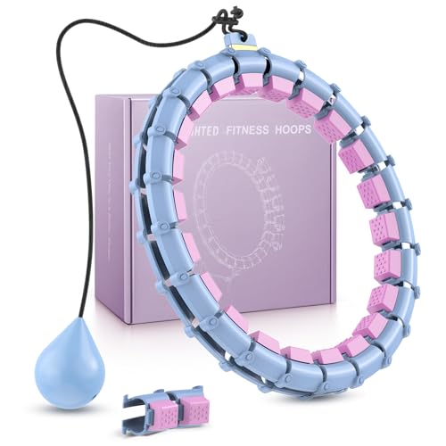 Smart Queen 24 Detachable Knots Quiet Hoop, Weighted Infinity Hula Fit Hoop for Adults Weight Loss, Great for Women and Beginners by Smart Queen - Used condition - US$19.20