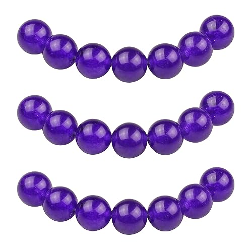MJDCB 8mm 43 pièces Jade Violet Perle Pierre Ronde en Vrac Perles Semi Precieuse pour Fabrication de Bijoux de Bracelets et de Colliers