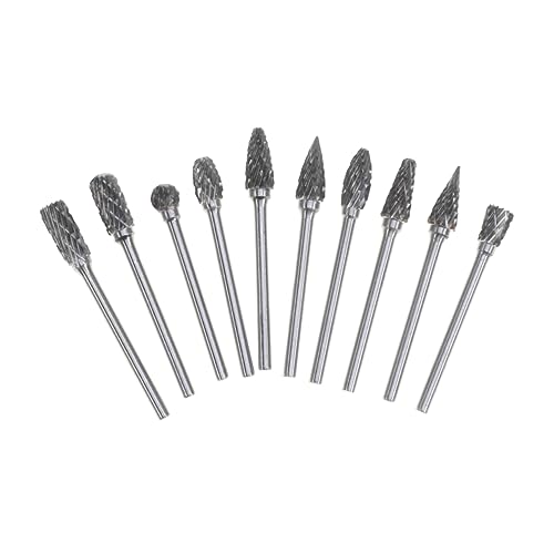 Juego de fresas rotativas de acero tungsteno 3mm 10 piezas miniatura 1