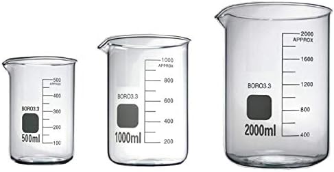 Rocwing 1L Boro 3.3 Glass Graduated Measuring Beaker for Lab or Kitchen 1 in a pack
